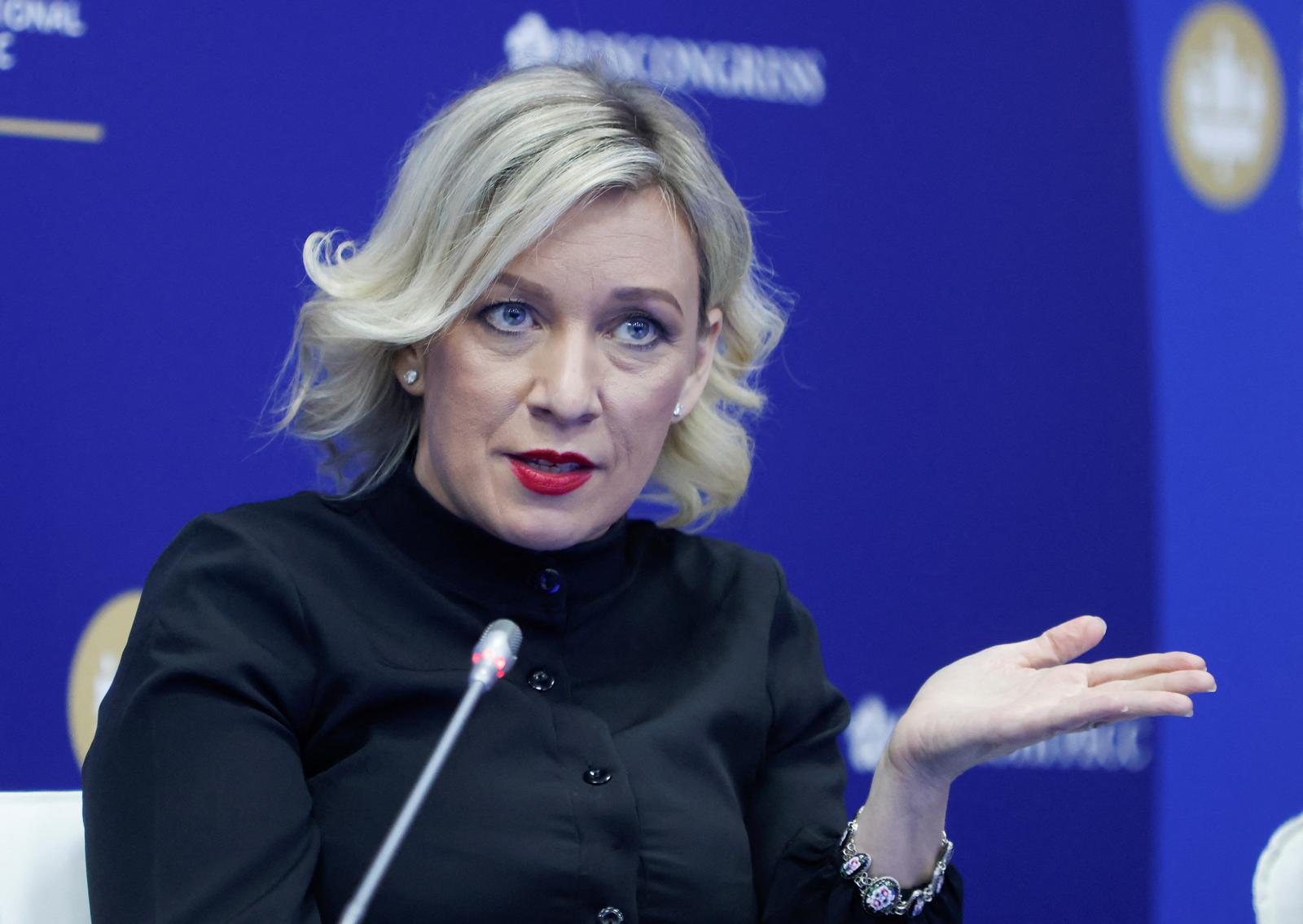 Russia's Foreign Ministry spokeswoman Maria Zakharova speaks during a session of the St. Petersburg International Economic Forum (SPIEF) in Saint Petersburg, Russia June 16, 2022. REUTERS/Maxim Shemetov Photo: MAXIM SHEMETOV/REUTERS