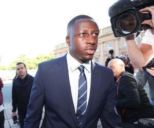 epa10113617 Manchester City and France international footballer Benjamin Mendy arrives at Chester Crown Court, Chester, Britain, 10 August 2022.  Mendy is on trial for eight counts of rape, one count of sexual assault and one count of attempted rape, relating to seven women.  EPA/Paul Currie