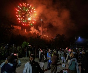 epa10148763 The Taliban celebrate the first anniversary of the US withdrawal in Kabul, Afghanistan, 31 August 2022. The Taliban government on 30 August, declared 31 August as a national day in Afghanistan, as part of the celebrations marking the first anniversary of the withdrawal of US troops and the end of two decades of foreign invasion.  EPA/STRINGER