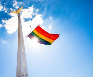 14.06.2021., Split - Pripadnici LGBT zajednice u Splitu jutros su na Matejuski podigli zastavu duginih boja.rPhoto: Milan Sabic/PIXSELL