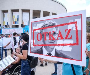 10.09.2022., Zagreb - Prosvjed "Dajemo vam otkaz" ispred sjedista HDZ-a. Photo: Matija Habljak/PIXSELL