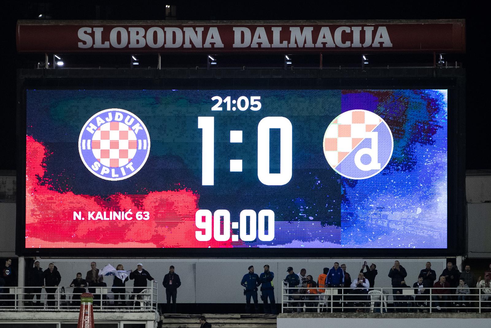 20.04.2022., stadion Poljud, Split - Hrvatski Telekom Prva liga, 09. kolo, HNK Hajduk - GNK Dinamo. Photo: Milan Sabic/PIXSELL
