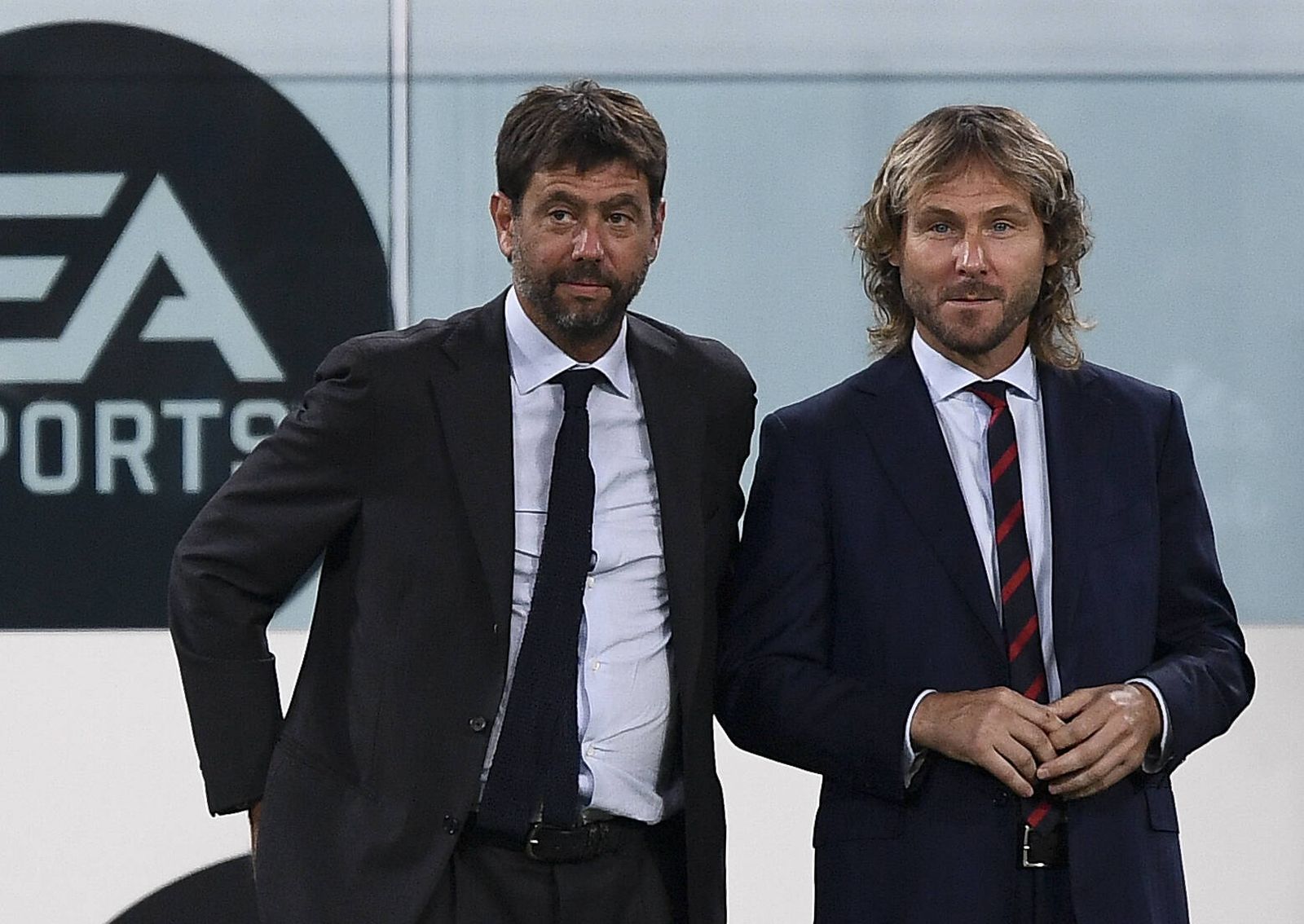Juventus FC v Spezia Calcio - Serie A Andrea Agnelli and Pavel Nedved look on prior to the Serie A football match between Juventus FC and Spezia Calcio. Turin Italy Copyright: xNicolxCampox