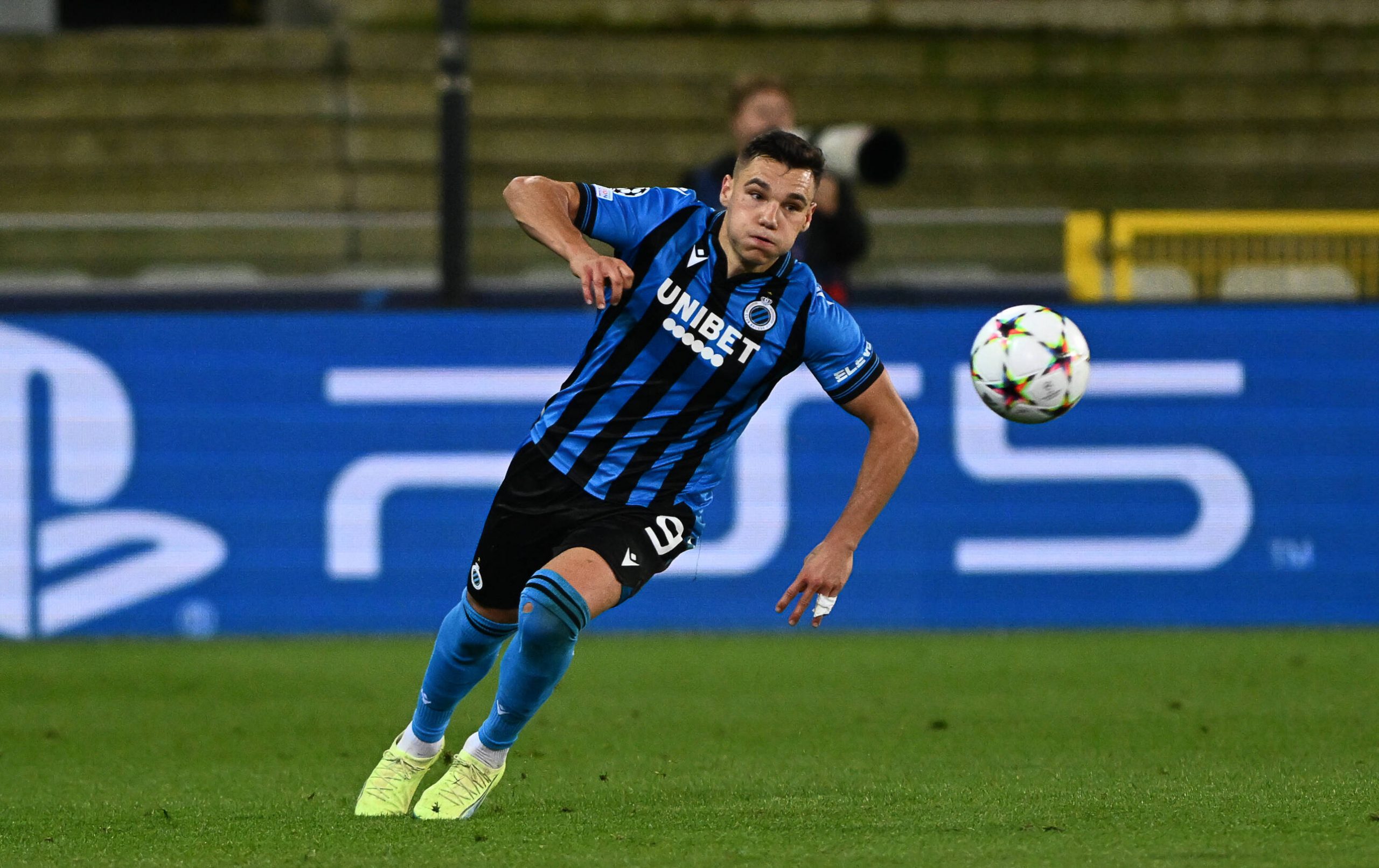 BELGIUM SOCCER UCL DAY3 GROUP B CLUB BRUGGE VS ATLETICO MADRID Ferran Jutgla 9 of Club Brugge pictured during a soccer game between Club Brugge KV and Atletico Madrid during the third matchday in group B in the Uefa Champions League for the 2022-2023 season , on Tuesday 4 th of October 2022 in Brugge , Belgium . PHOTO DAVID CATRY SPORTPIX Brugge Jan Breydelstadion West-Vlaanderen Belgium PUBLICATIONxNOTxINxBEL Copyright: xSportpix.bex xDavidxCatryxDavidxCatryx