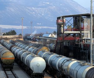 28.02.2018. Rijeka - Vagoni cisterne u INA rafineriji nafte Urinj. "nPhoto: Goran Kovacic/PIXSELL
