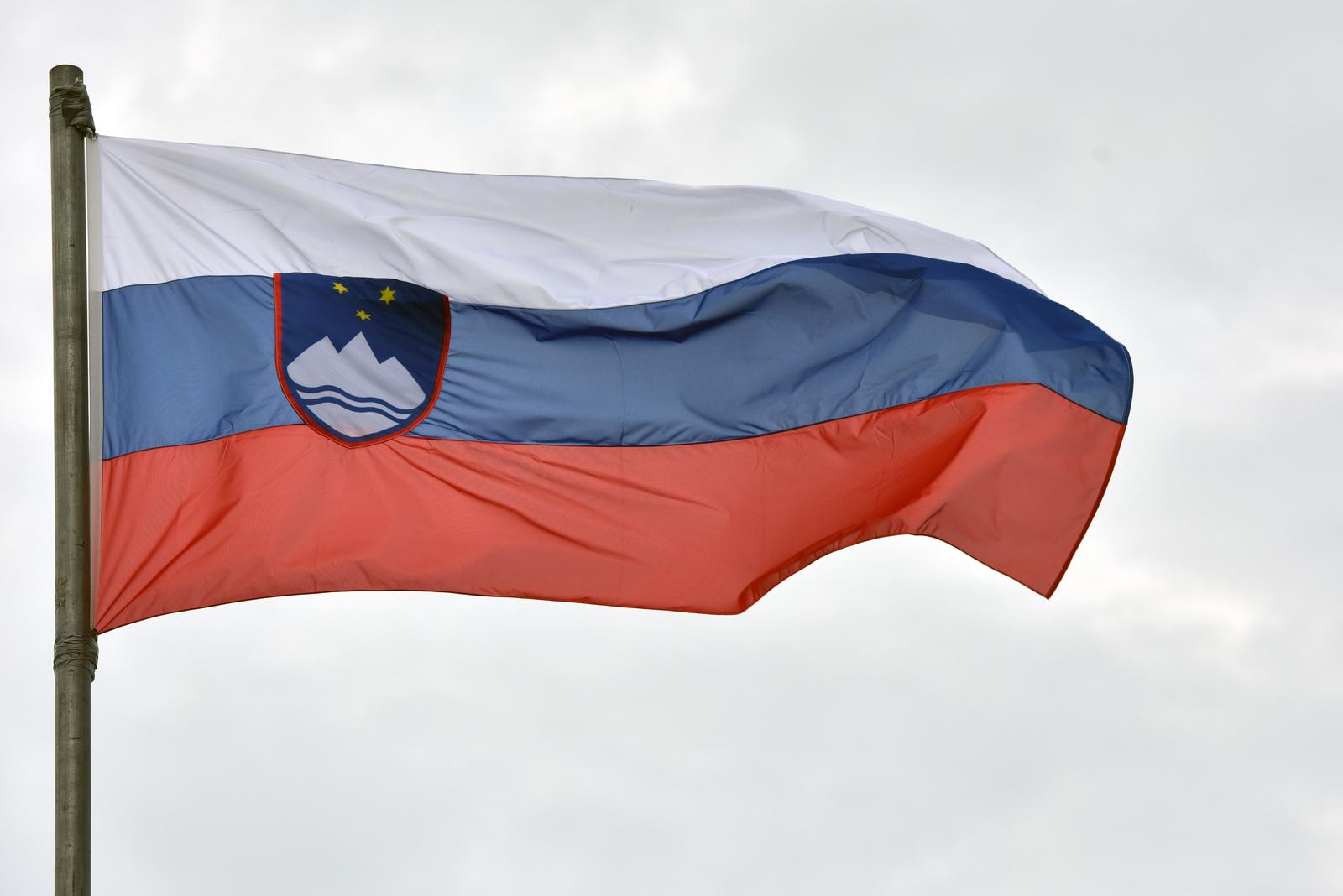 29.05.2019., Sibenik - Drzavna zastava Republike Slovenije.rPhoto: Hrvoje Jelavic/PIXSELL