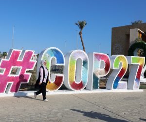 epa10296371 People visit the green zone of the Sharm el-Sheikh during the 2022 United Nations Climate Change Conference (COP27), in Sharm El-Sheikh, Egypt, 09 November 2022. The 2022 United Nations Climate Change Conference (COP27), running from 06 to 18 November in Sharm El-Sheikh, is expected to host one of the largest number of participants in the annual global climate conference of over 40,000 estimated attendees, including heads of states and governments, civil society, media and other relevant stakeholders. The events will include Climate Implementation Summit, thematic days, flagship initiatives, and Green Zone activities engaging with climate and other global challenges.  EPA/KHALED ELFIQI