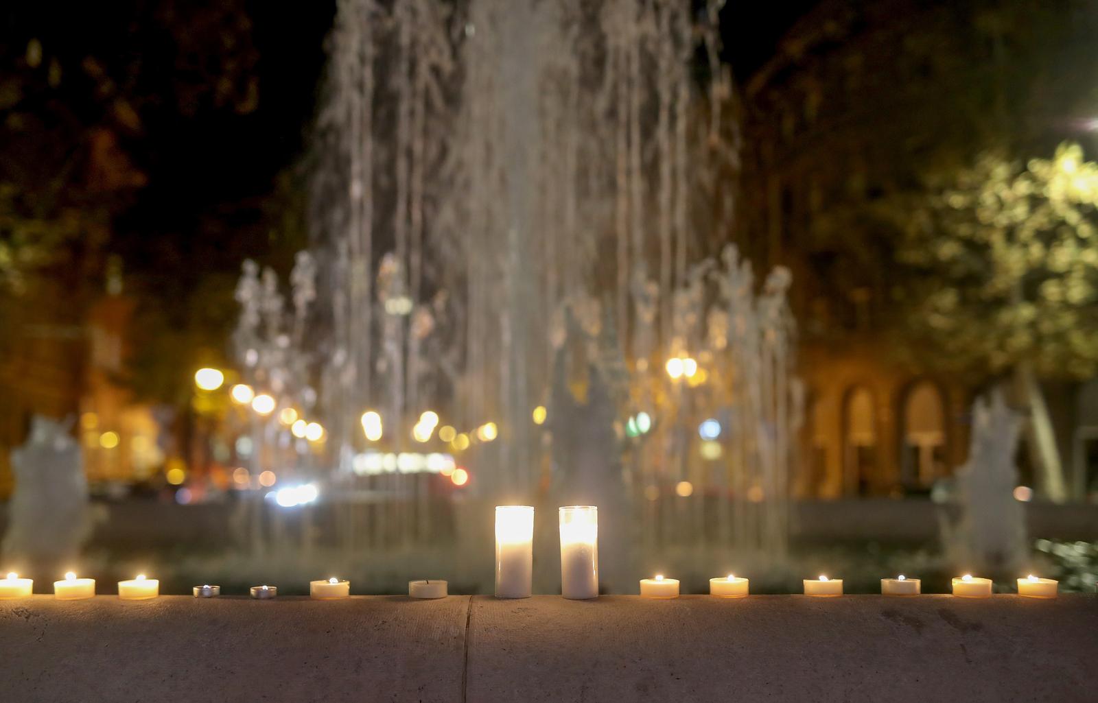 21.10.2021., Zagreb - Antifasisticka liga RH organizirala je na Trgu zrtava Fasizma skup sjecanja na Kristalnu noc, pogrom nad Zidovima u Njemackoj i Austriji koji se dogodio prije 83 godine. Photo: Zeljko Lukunic/PIXSELL