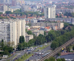 12.04.2017., Zagreb - Pogled na grad s nebodera u Strojarskoj ulici."nPhoto: Borna Filic/PIXSELL