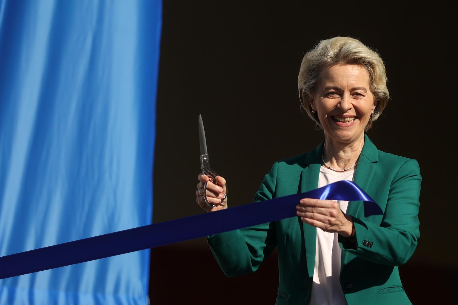 28.10.2022., Sarajevo, Bosna i Hercegovina - Predsjednica Evropske komisije Ursula von der Leyen otvorila je novu dionicu koridora 5C.
 Photo: Armin Durgut/PIXSELL