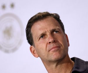 epa10350848 (FILE) - Germany's soccer team manager Oliver Bierhoff during a press conference in Al Ruwais, Qatar, 19 November 2022. Germany is preparing for the FIFA World Cup 2022 in Qatar with their first match against Japan set for 23 November (re-issued 05 December 2022). Bierhoff and the German football federation (DFB) agreed to terminate Bierhoff's contract it was announced 05 December 2022.  EPA/RONALD WITTEK