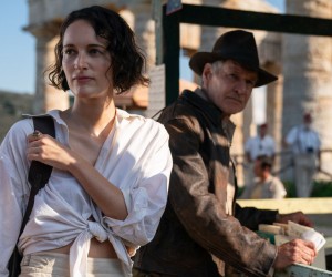 (L-R): Helena (Phoebe Waller-Bridge) and Indiana Jones (Harrison Ford) in Lucasfilm's Indiana Jones and the Dial of Destiny. ©2022 Lucasfilm Ltd. & TM. All Rights Reserved.