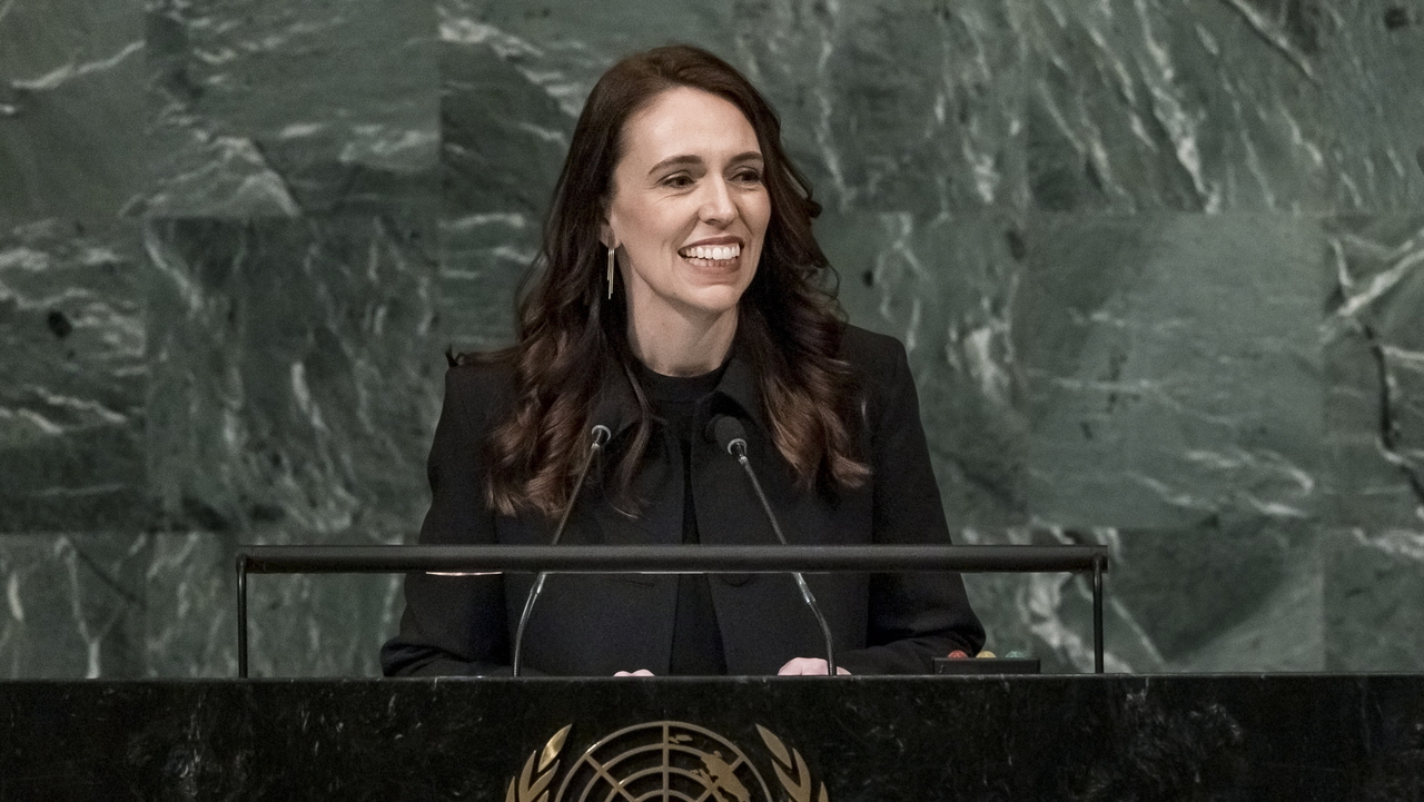 epa10414543 (FILE) - New Zealand's Prime Minister Jacinda Ardern addresses the General Debate of the 77th session of the United Nations General Assembly in the General Assembly hall at United Nations Headquarters in New York, New York, USA, 23 September 2022 (reissued 19 January 2023). Ardern announced her resignation as Prime Minister on 19 January 2023.  EPA/JUSTIN LANE