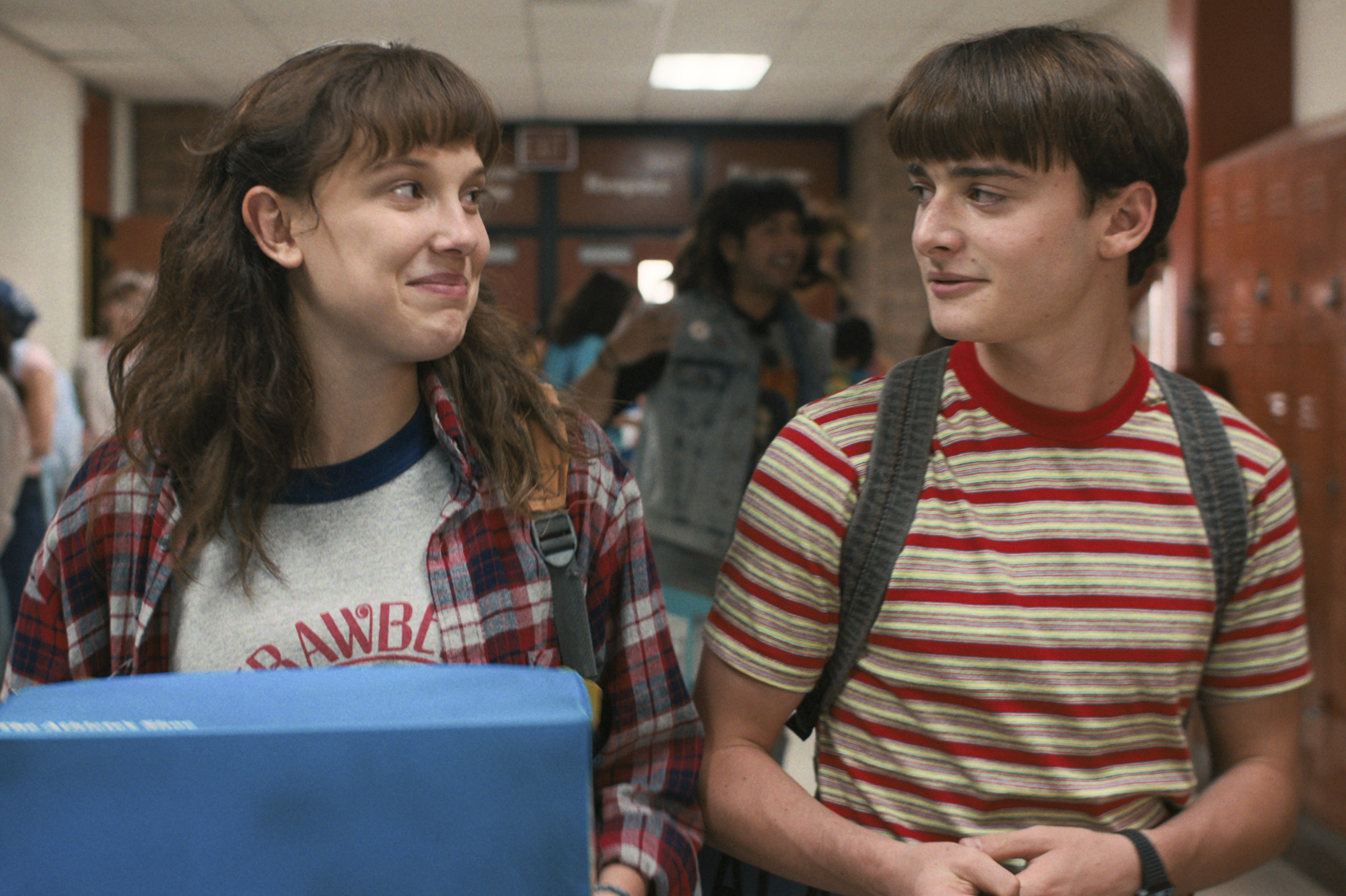 STRANGER THINGS. (L to R) Millie Bobby Brown as Eleven and Noah Schnapp as Will Byers in STRANGER THINGS. Cr. Courtesy of Netflix © 2022
