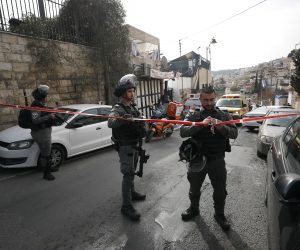 epa10435403 Israeli army soldiers secure near the scene of a shooting near the Old City in Jerusalem, 28 January 2023, a day after deadly attack on synagogue. According to Israeli police and paramedic services, two men are wounded after a new shooting attack in Jerusalem. Seven people were killed and at least three other injured in a shooting attack at a synagogue in Jerusalem on 27 January.  EPA/ATEF SAFADI