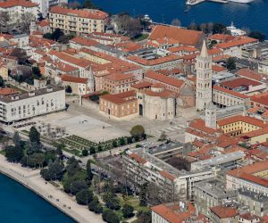17.03.2016., Zadar - Zadar iz zraka. Ilustracije. Rimski Forum i crkva sv. Donata."nPhoto: Dino Stanin/PIXSELL