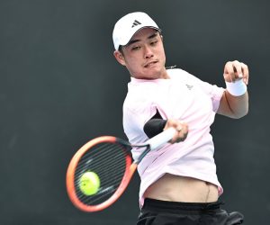 Wu Yibing, CHN, during first round of 2023 Australian Open in Melbourne, 16/01/2023 - *** Wu Yibing, CHN, during first round of 2023 Australian Open in Melbourne, 16 01 2023 PUBLICATIONxNOTxINxCHNxSUI