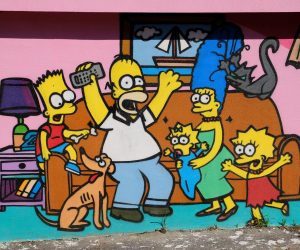 13.04.2022., Zagreb - Na garazi u Svarcovoj ulici osvanuo je grafit obitelji Simpson. Photo: Tomislav Miletic/PIXSELL
