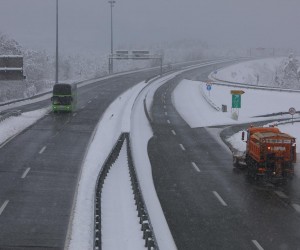 26.02.2023,Ogulin - Zimski uvjeti na autocesti A1 kod cvora Ogulin. Photo: Kristina Stedul Fabac/PIXSELL