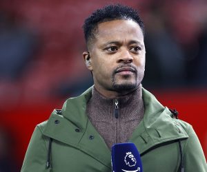 Football - 2022 / 2023 Premier League - Manchester United, ManU vs Tottenham Hotspur - Old Trafford - Wednesday 19th October 2022 Former Manchester United legend Patrice Evra on media duties before the game tonight, at Old Trafford. PUBLICATIONxNOTxINxUK