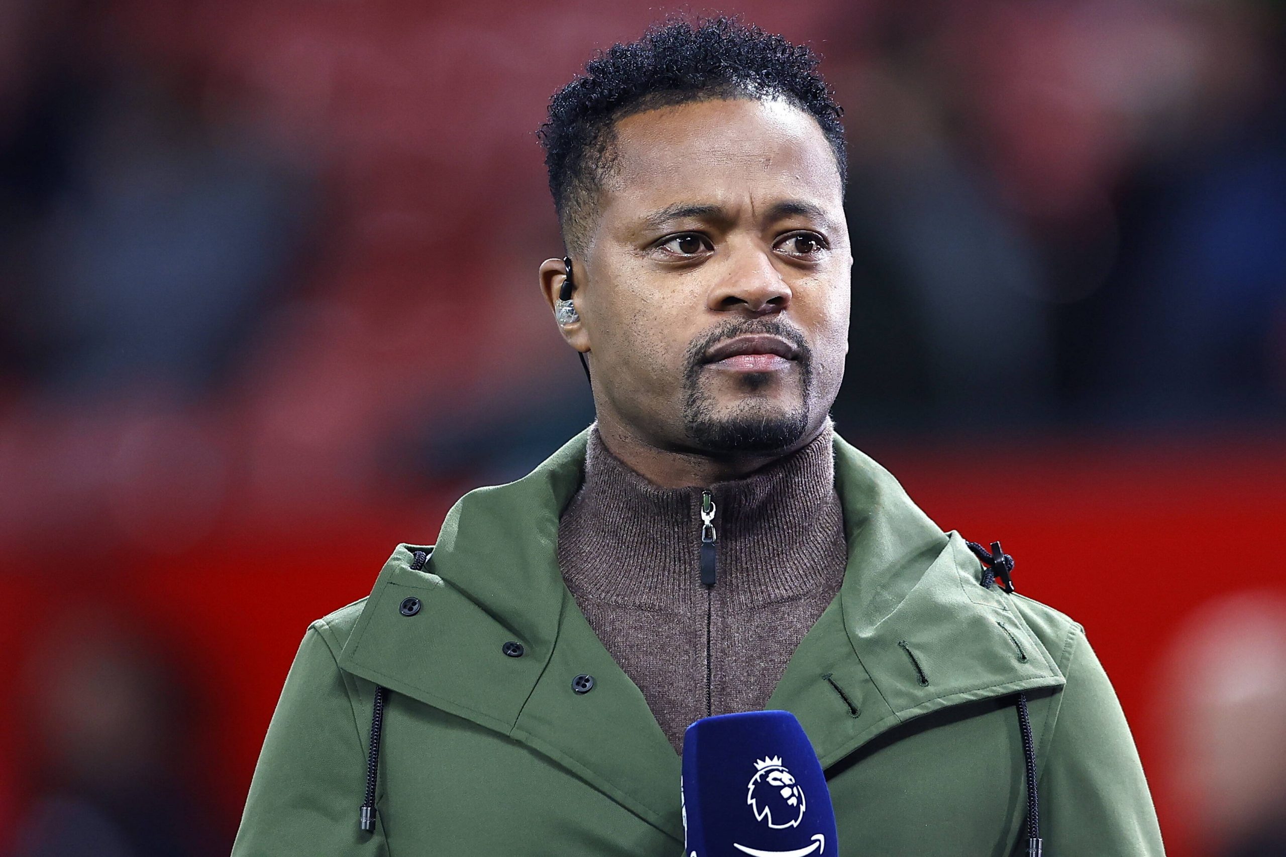 Football - 2022 / 2023 Premier League - Manchester United, ManU vs Tottenham Hotspur - Old Trafford - Wednesday 19th October 2022 Former Manchester United legend Patrice Evra on media duties before the game tonight, at Old Trafford. PUBLICATIONxNOTxINxUK