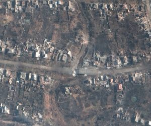 epa10513685 A handout satellite image made available by Maxar Technologies on 10 March 2023 shows a destroyed bridge and roadway, amid the ongoing battle for Bakhmut, Ukraine, 06 March 2023 (issued 10 March 2023). Russian troops entered Ukrainian territory on 24 February 2022, starting a conflict that has provoked destruction and a humanitarian crisis.  EPA/MAXAR TECHNOLOGIES HANDOUT -- MANDATORY CREDIT: SATELLITE IMAGE 2022 MAXAR TECHNOLOGIES -- THE WATERMARK MAY NOT BE REMOVED/CROPPED -- HANDOUT EDITORIAL USE ONLY/NO SALES