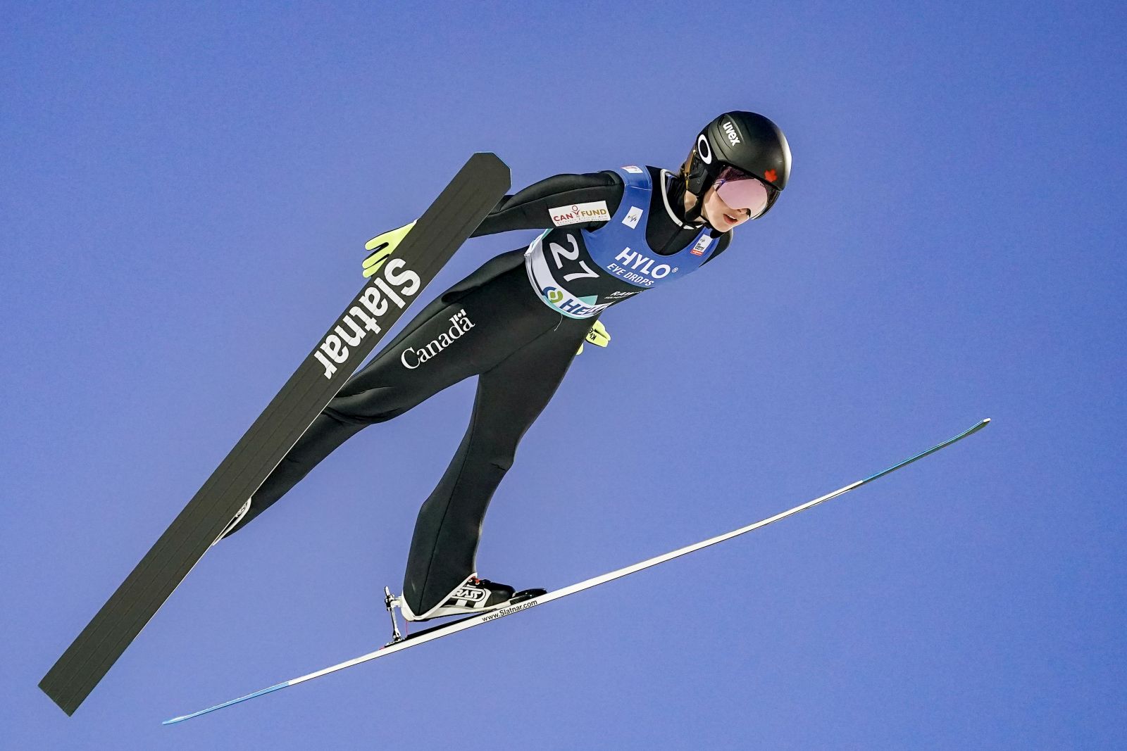 epa10515709 Alexandria Loutitt from Canada during the  women's RAW AIR HS 124 competition at the FIS Ski Jumping World Cup in Oslo, Norway, 11 March 2023.  EPA/Geir Olsen  NORWAY OUT