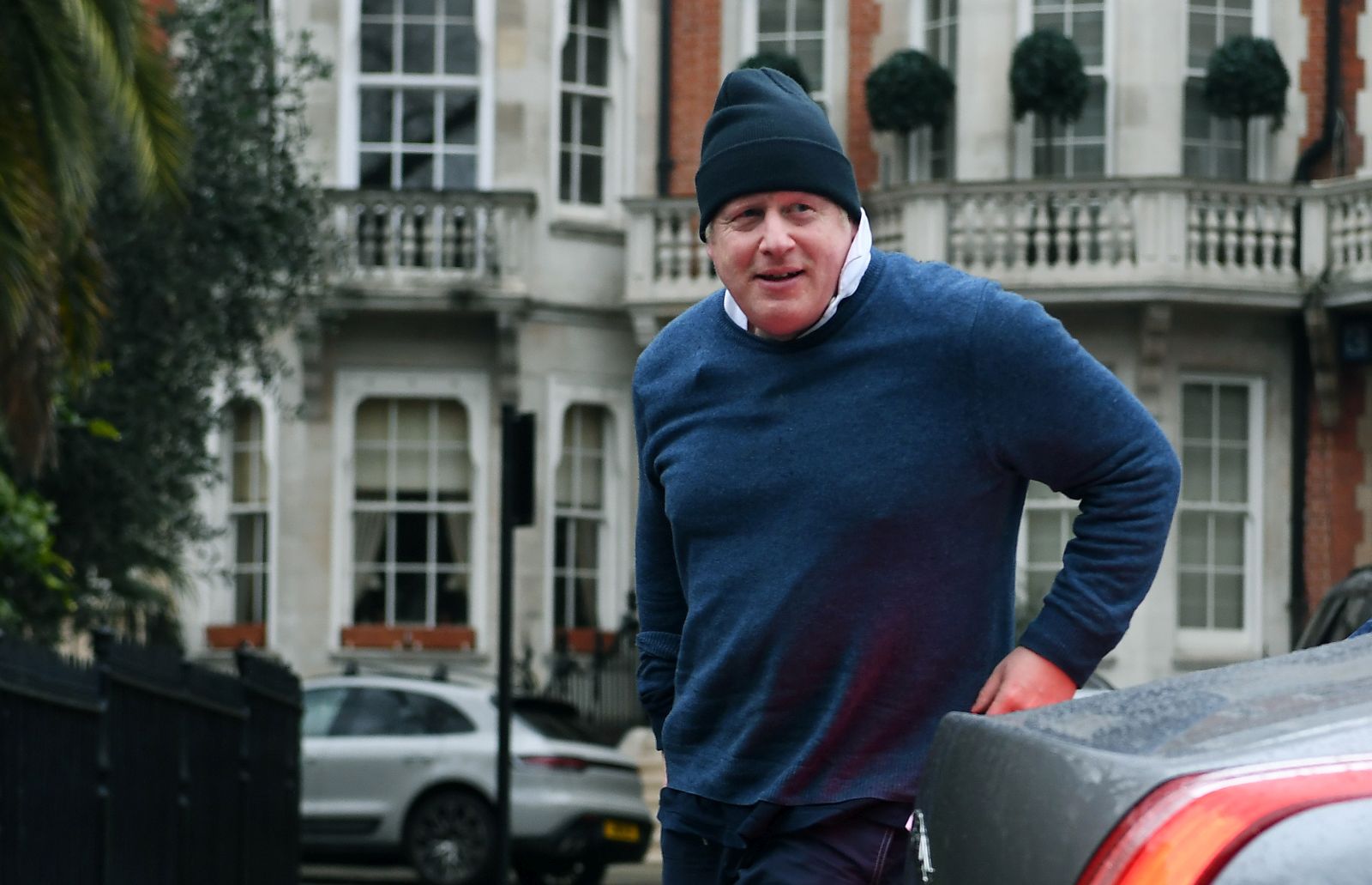 epa10534493 Former British Prime Minister Boris Johnson outside his home in London, Britain, 21 March 2023. Johnson is set to give evidence to MPs who are investigating accusations that he misled Parliament over Partygate, on 22 March.  EPA/ANDY RAIN