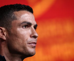 epa10537192 Portugal's player Cristiano Ronaldo attends a press conference at Cidade do Futebol in Oeiras, on the outskirts of Lisbon, Portugal, 22 March 2023. Portugal play against Liechtenstein in the qualification for the UEFA EURO 2024 on 23 March.  EPA/RODRIGO ANTUNES