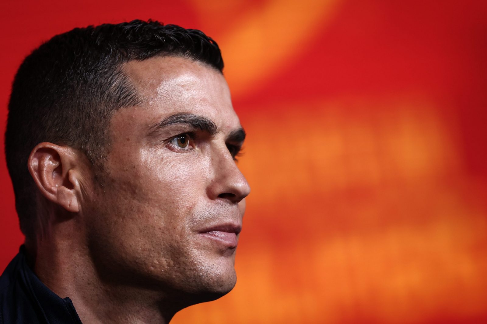 epa10537192 Portugal's player Cristiano Ronaldo attends a press conference at Cidade do Futebol in Oeiras, on the outskirts of Lisbon, Portugal, 22 March 2023. Portugal play against Liechtenstein in the qualification for the UEFA EURO 2024 on 23 March.  EPA/RODRIGO ANTUNES