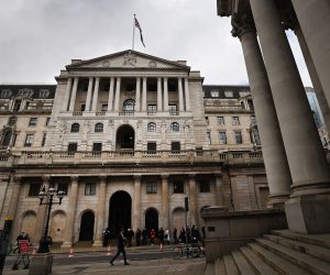 epa10538619 An exterior view of the Bank of England in London, Britain, 23 March 2023. The Bank of England has raised its interest rates by a quarter percent to 4.25 percent following a rise in the UK's inflation figures.  EPA/ANDY RAIN