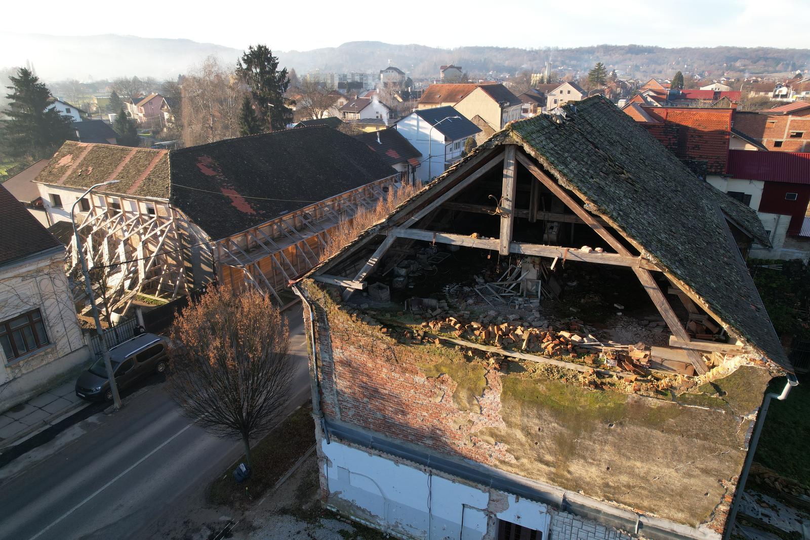 28.12.2022., Petrinja - Fotografija iz zraka Petrinje dvije godine nakon potresa. Photo: Slaven Branislav Babic/PIXSELL