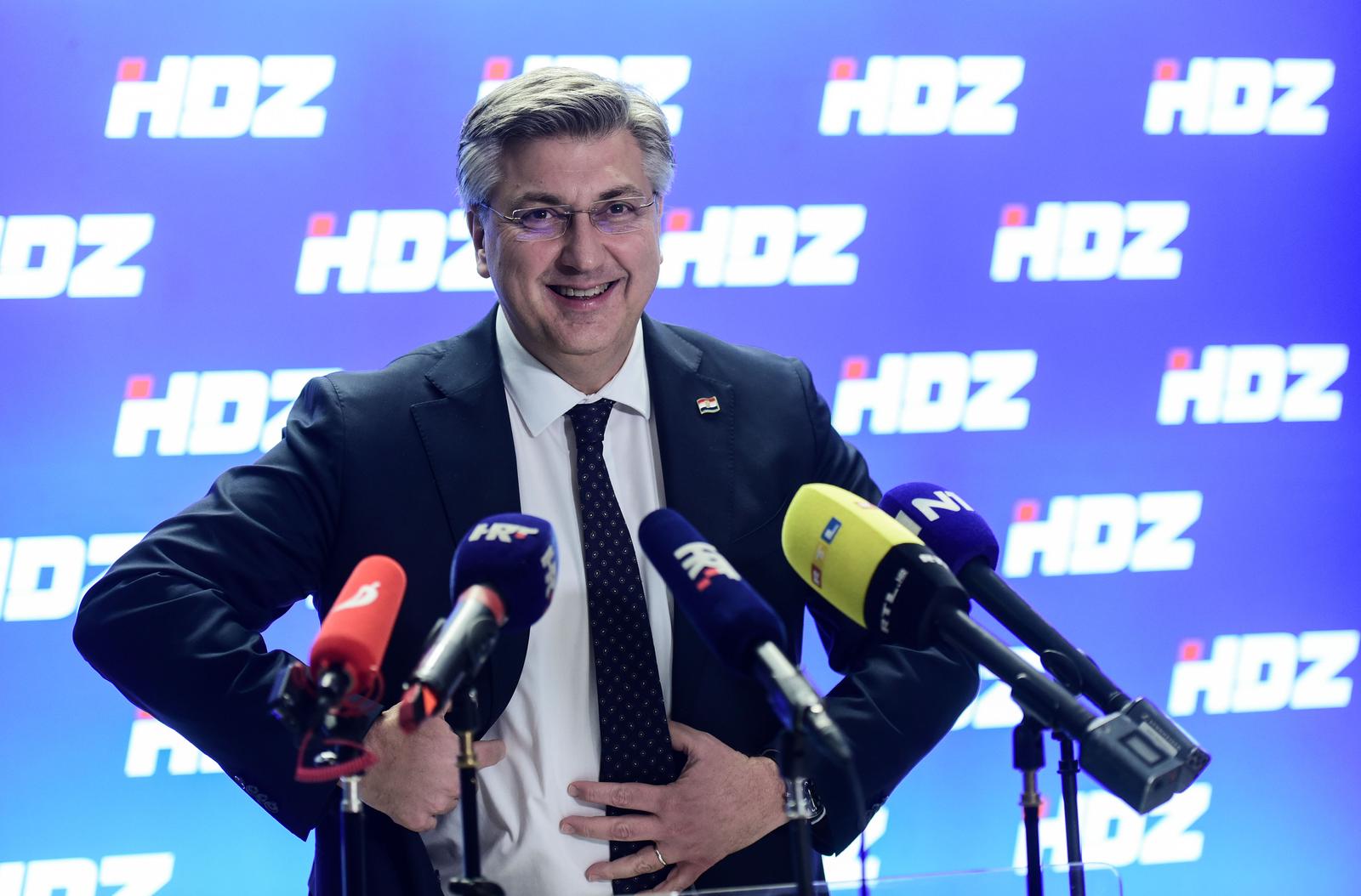 7.3.2023., Zagreb - Premijer Andrej Plenkovic dao je izjavu za medije nakon sjednice sireg Predsjednistva HDZ-a. Photo: Neva Zganec/PIXSELL