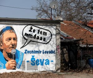 27.02.2022., Zagreb - Na trafostanici u Planinskoj ulici na Pescenici naslikan je mural Zvonimira LEvacica - Seve iz Nocne more. Photo: Marin Tironi/PIXSELL