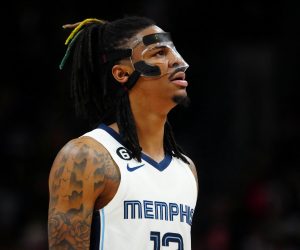 FILE PHOTO: Mar 3, 2023; Denver, Colorado, USA; Memphis Grizzlies guard Ja Morant (12) looks on in the second quarter against the Denver Nuggets at Ball Arena. Mandatory Credit: Ron Chenoy-USA TODAY Sports/File Photo Photo: Ron Chenoy/REUTERS