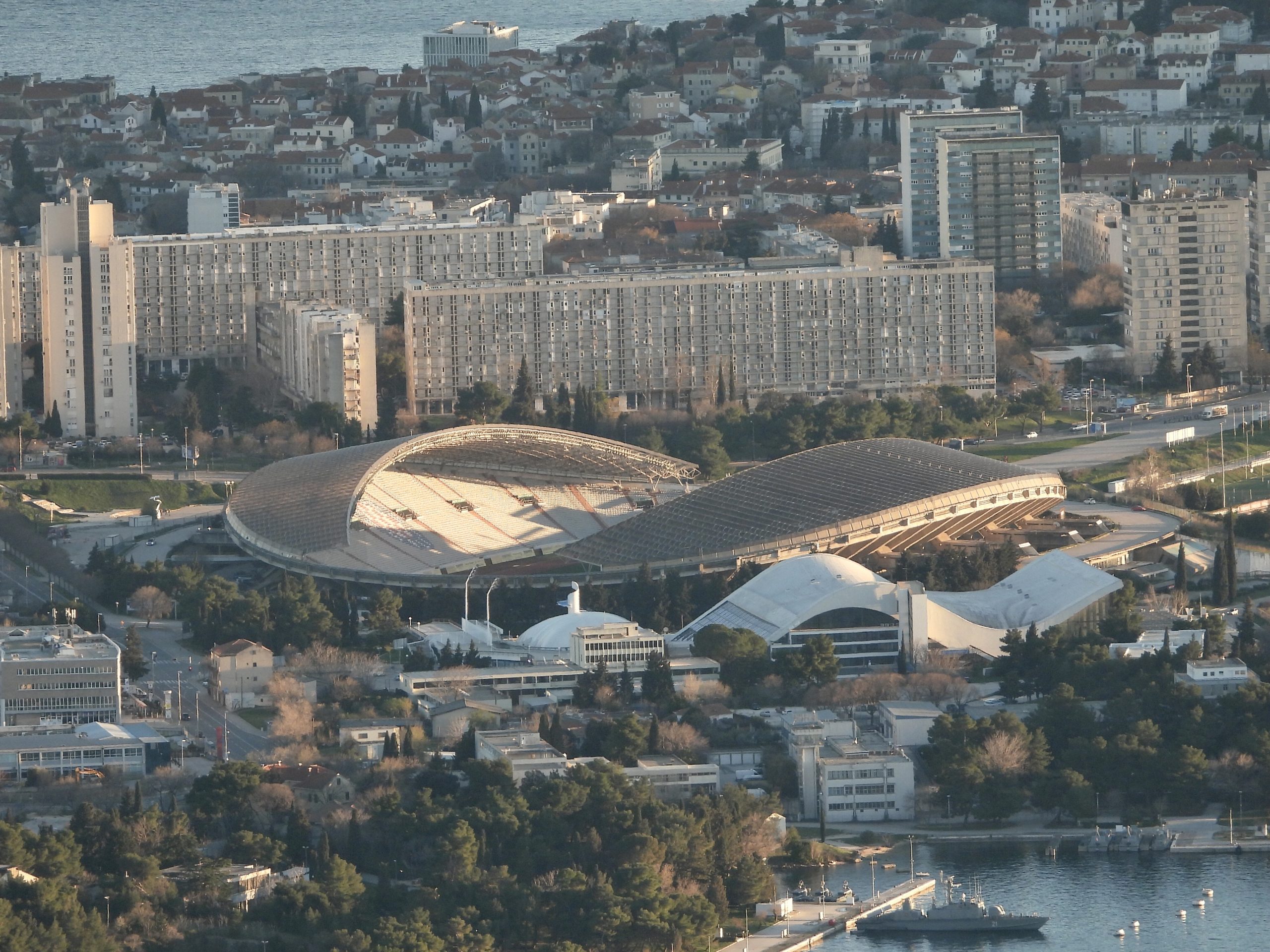 12.03.2023., Split - Pogled na poljudski stadion s padina Kozjaka. Photo: Ivo Cagalj/PIXSELL