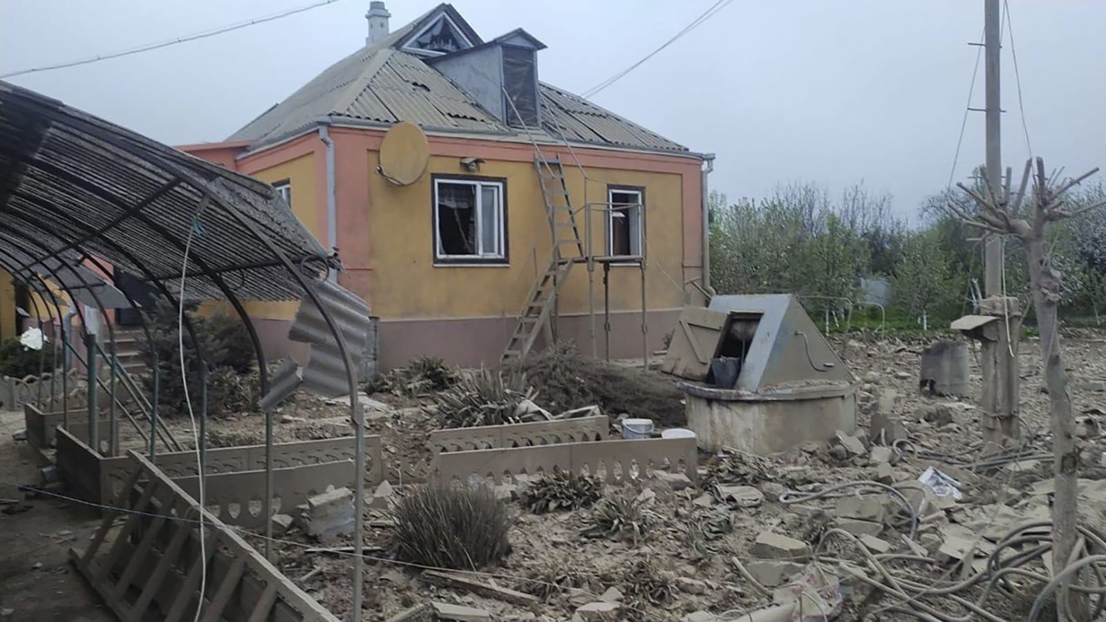 epa10602254 A handout photo made available by the Head of the Dnipropetrovsk Regional Military Administration, Serhiy Lysak via telegram shows the site of a residential area hit by shelling in Pavlohrad, Ukraine, 01 May 2023, amid Russia's invasion. At least 34 persons were injured, including five children, after a military strike hit a residential area in Pavlohrad, Lysak wrote on telegram. Russian troops entered Ukrainian territory on 24 February 2022, starting a conflict that has provoked destruction and a humanitarian crisis. One year on, fighting continues in many parts of the country.  EPA/DNIPROPETROVSK REGIONAL MILITARY ADMINISTRATION / HANDOUT -- BEST QUALITY AVAILABLE -- MANDATORY CREDIT HANDOUT EDITORIAL USE ONLY/NO SALES