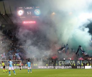 epa10609451 Napoli’s supporters celebrate following the Italian Serie A soccer match Udinese Calcio vs SSC Napoli at the Friuli - Dacia Arena stadium in Udine, Italy, 04 May 2023. Napoli sealed their third-ever Serie A championship after a 1-1 draw at Udinese.  EPA/GABRIELE MENIS