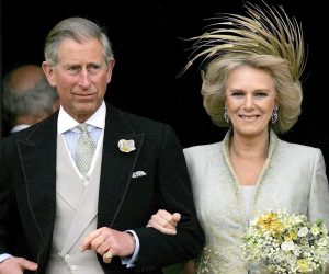 epa10610041 (FILE) - Britain's Prince Charles, the Prince of Wales, and Camilla, the Duchess of Cornwall, leave St George's Chapel following the blessing of their wedding, in Windsor, Britain, 09 April 2005 (reissued 05 May 2023). Britain's King Charles III's Coronation will take place at Westminster Abbey in London on 06 May 2023. The King will be crowned alongside Camilla, the Queen Consort.  EPA/ALASTAIR GRANT / POOL