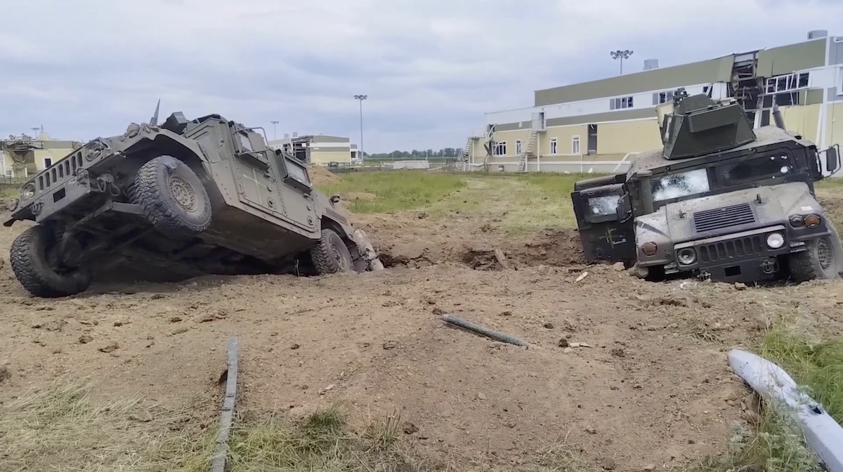 epa10648881 A still image taken from a handout video made available by the Russian Defence Ministry Press-Service shows destroyed armored fighting vehicles in the Grayvoronsky district of Belgorod region, Russia, 23 May 2023. The vehicles were destroyed during a counter-terrorism operation to eliminate a sabotage and reconnaissance group that a day earlier crossed from Ukraine, according to the Russian defense ministry. The 'Ukrainian sabotage and reconnaissance group' that infiltrated the Russian Belgorod region has been eliminated, Russian Defense Ministry spokesman Igor Konashenkov said. According to Konashenkov, more than 70 attackers were killed and four armoured vehicles were destroyed. Ukraine has denied Russia's allegation that it was behind the attacks on Belgorod.  EPA/RUSSIAN DEFENCE MINISTRY PRESS SERVICE HANDOUT -- MANDATORY CREDIT -- HANDOUT EDITORIAL USE ONLY/NO SALES