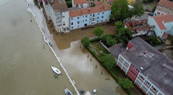 16.05.2023.,Pogled iz zraka na Obrovac drugi dan nakon poplava  Photo: Sime Zelic/PIXSELL