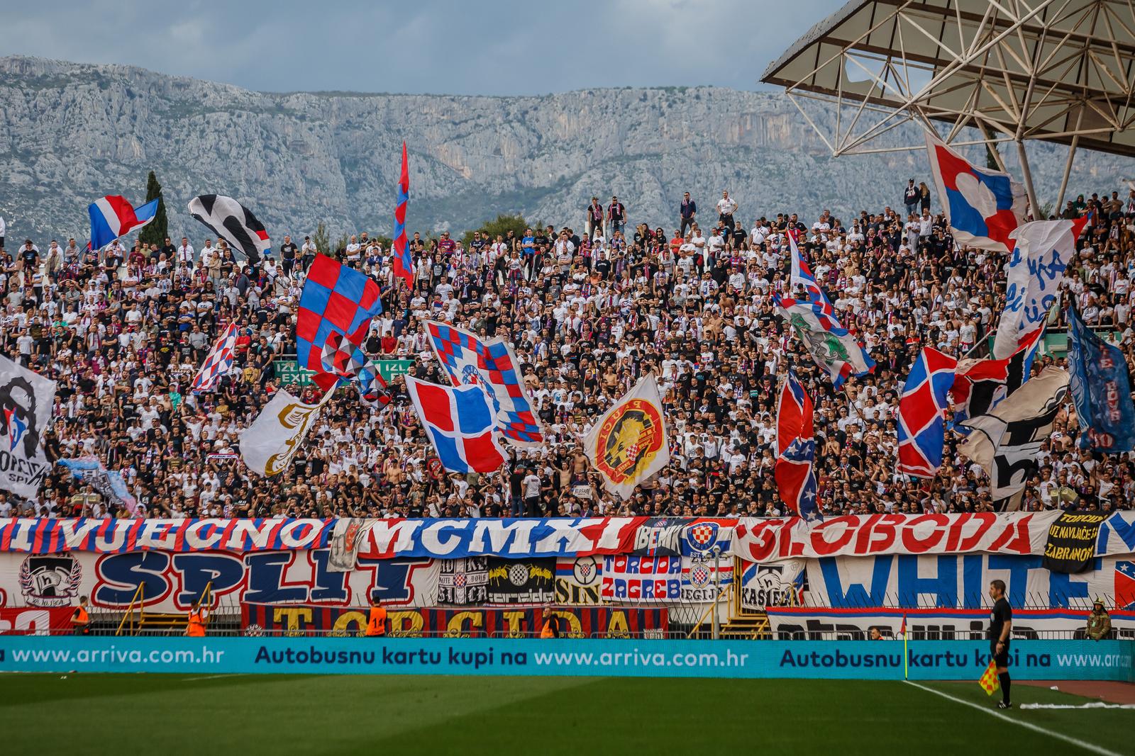 30.04.2023., stadion Poljud, Split - SuperSport HNL, 32. kolo, HNK Hajduk - GNK Dinamo. navijaci Hajduka Torcida Photo: Zvonimir Barisin/PIXSELL