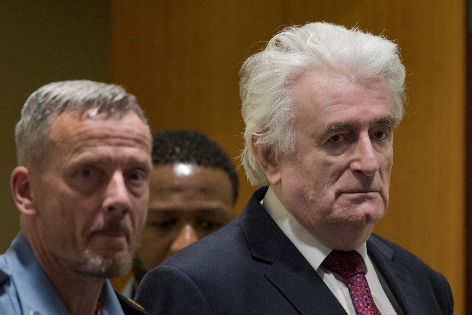FILE PHOTO: Former Bosnian Serb leader Radovan Karadzic appears before the Appeals Chamber of the International Residual Mechanism for Criminal Tribunals ("Mechanism") ruling on a appeal of his 40 year sentence for war crimes in The Hague, Netherlands, March 20, 2019. Peter Dejong/Pool via REUTERS/File Photo Photo: POOL/REUTERS