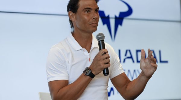 epa10636642 Spanish tennis player and 22-time Grand Slam winner Rafael Nadal delivers a press conference at Rafa Nadal Academy in Manacor, Mallorca, Balearic islands, Spain, 18 May 2023. Nadal announced his withdrawal from the upcoming Roland Garros tennis tournament due to an injury and stated that 2024 will most likely be his last year as a professional tennis player.  EPA/CATI CLADERA