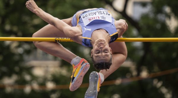 epa10717851 Nicola Olyslagers of Australia in action during the women's high jump competition at the World Athletics Diamond League Athletissima City event athletics meeting, in Lausanne, Switzerland, 29 June 2023.  EPA/JEAN-CHRISTOPHE BOTT