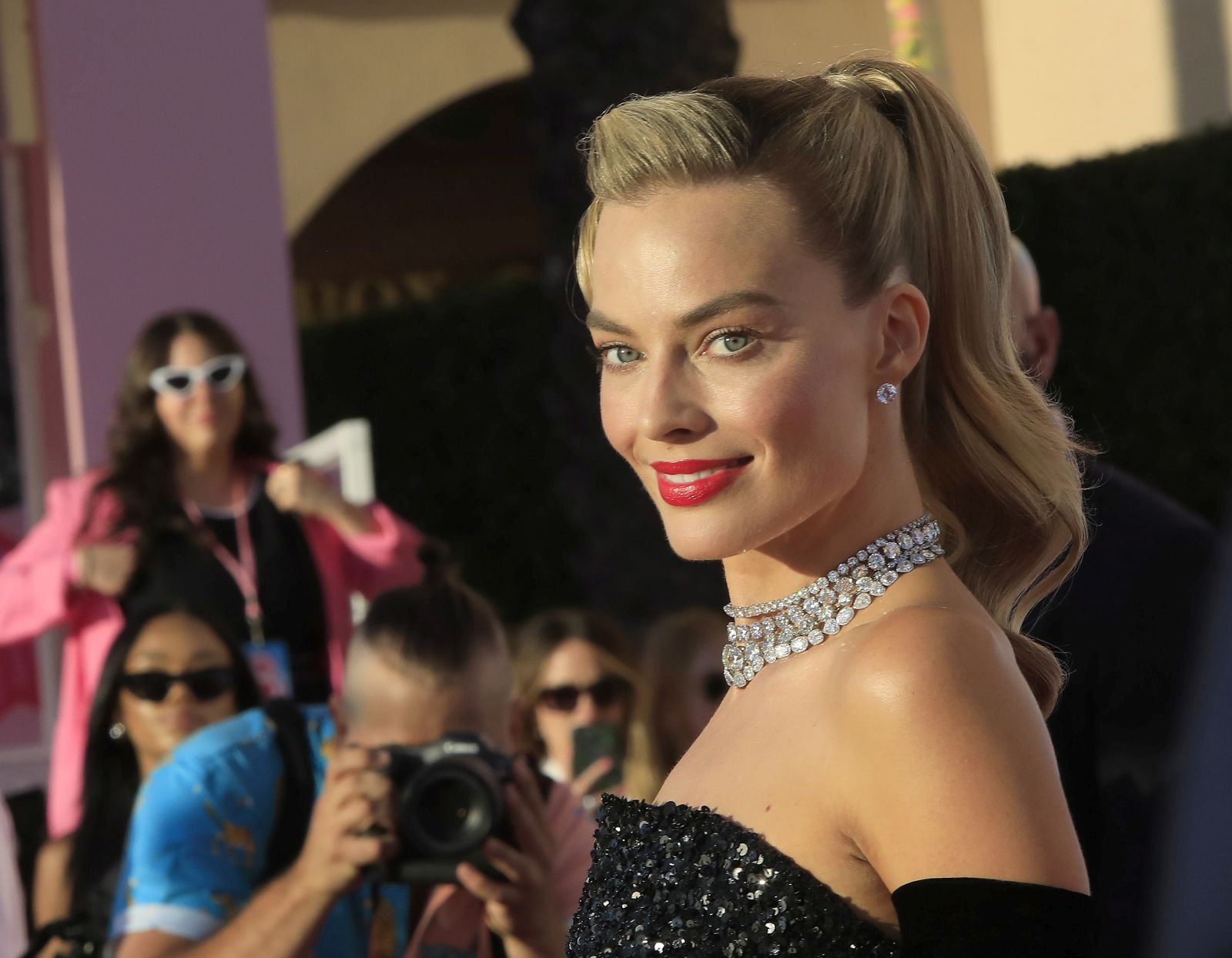 epa10737072 Margot Robbie attends the premiere of Barbie at the Shrine Auditorium in Los Angeles, California, USA, 09 July 2023 (issued 10 July 2023). The movie will be released in theaters on 21 July 2023.  EPA/NINA PROMMER