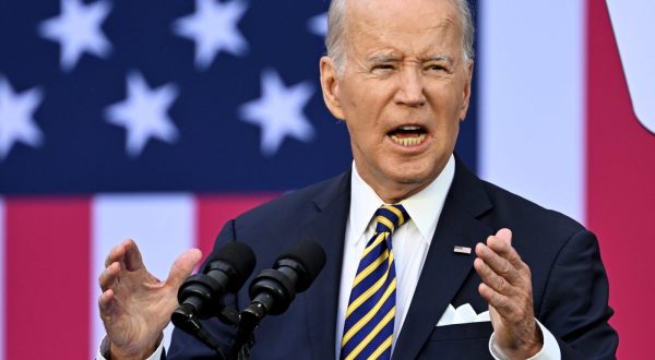 epa10742292 US President Joe Biden delivers a speech at the Vilnius University during the NATO ​summit in Vilnius, Lithuania, 12 July 2023. The North Atlantic Treaty Organization (NATO) Summit takes place in Vilnius on 11 and 12 July 2023 with the alliance's leaders expected to adopt new defense plans.  EPA/FILIP SINGER