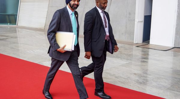 epa10751328 World Bank President Ajay Banga (L) arrives for the third G20 Finance Ministers and Central Bank Governors (FMCBG) meeting, in Gandhinagar, capital of Gujarat state, India, 17 July 2023. The Third G20 Finance Ministers and Central Bank Governors meeting under the Indian G20 Presidency takes place between 17 and 18 July 2023.  EPA/SIDDHARAJ SOLANKI