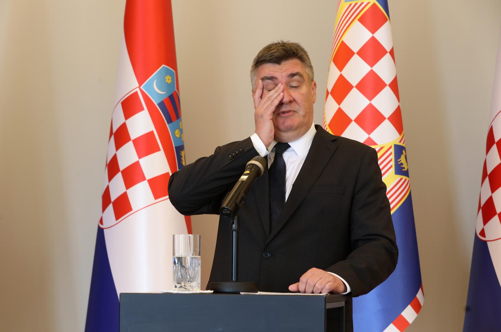 04.07.2023.,Zagreb - Predsjednik Republike Hrvatske Zoran Milanović odrzao je  konferenciju za medije Photo: Robert Anic/PIXSELL