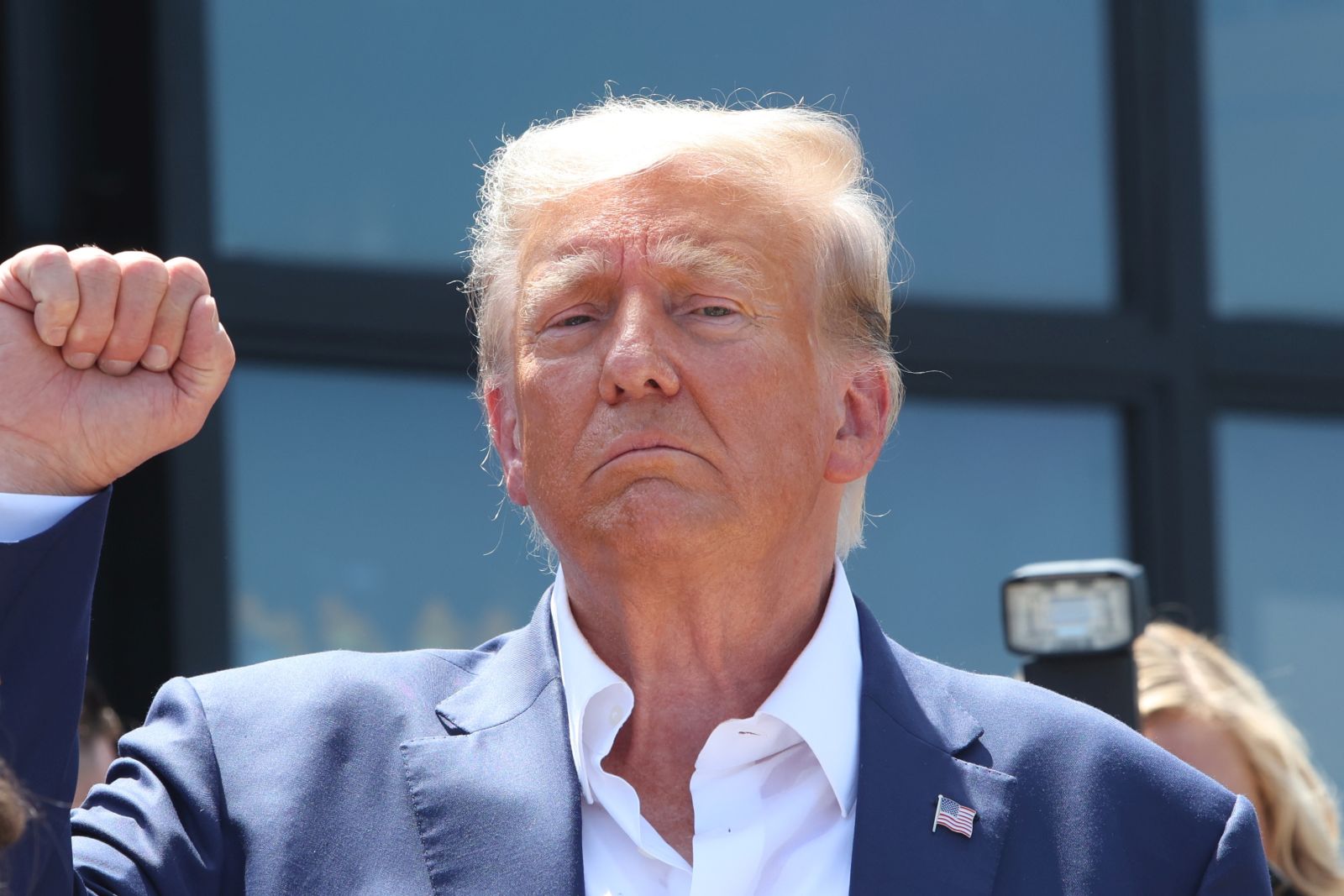 epa10797976 Former US President Donald J. Trump attends the Iowa State Fair in Des Moines, Iowa, USA, 12 August 2023. Trump is campaigning ahead of the 2024 US presidential election.  EPA/ALEX WROBLEWSKI